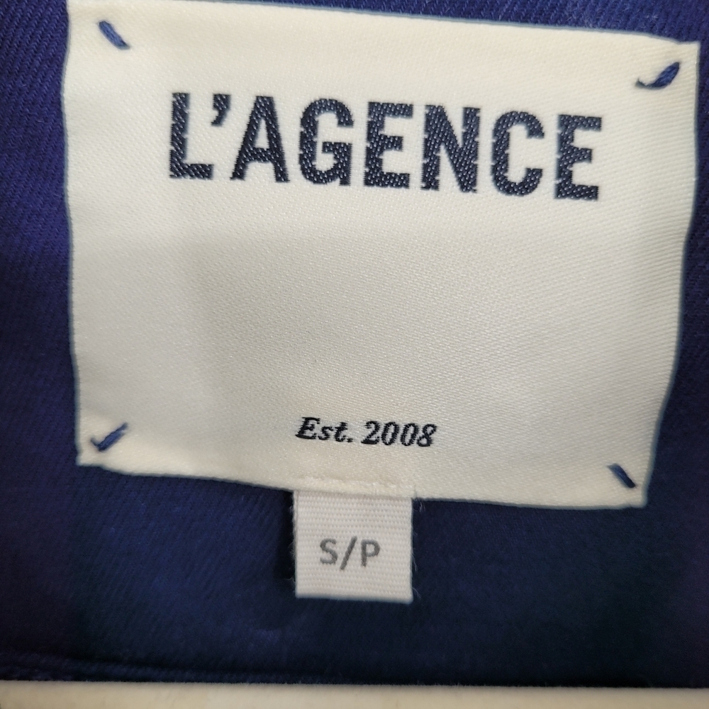L’agence | Celine Slim Jacket In Marine Ocean Blue denim size small Petit - Picture 5 of 12